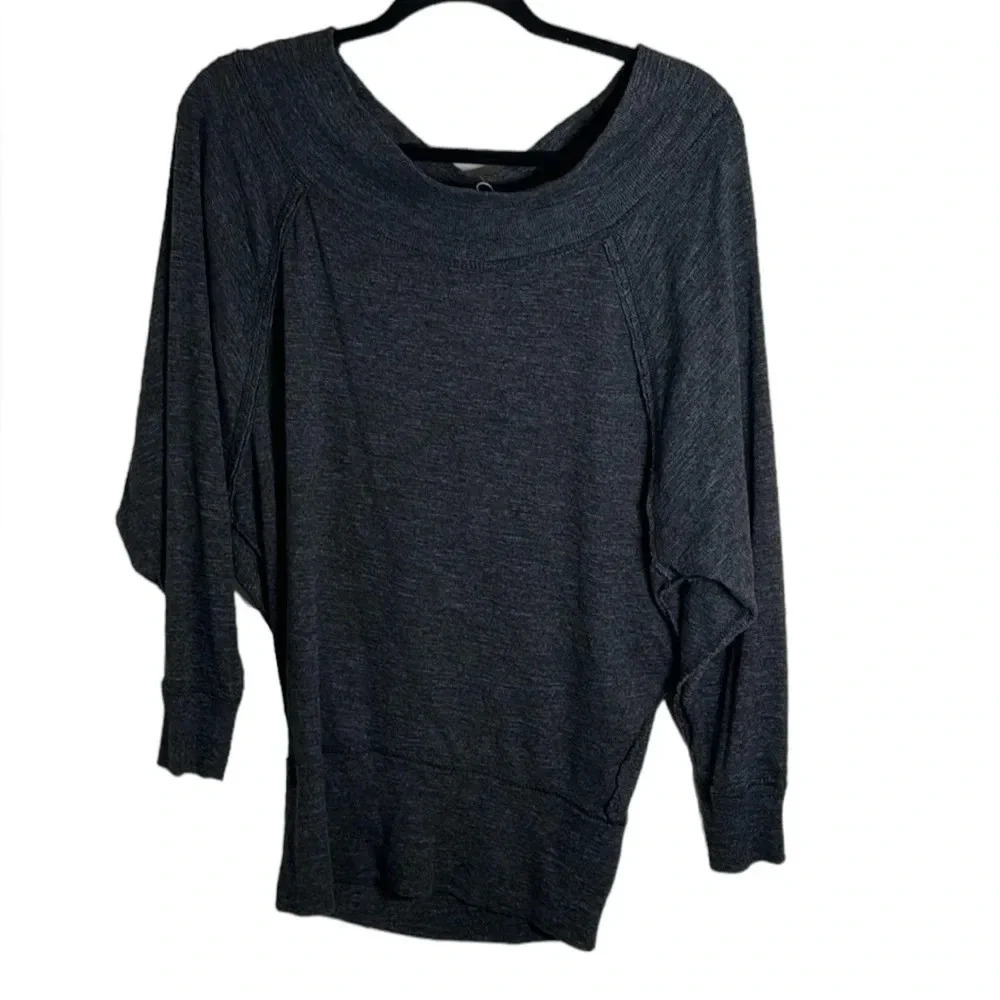 Free People We the Free Palisades Grey Oversized Thermal Size XS Boho Casual